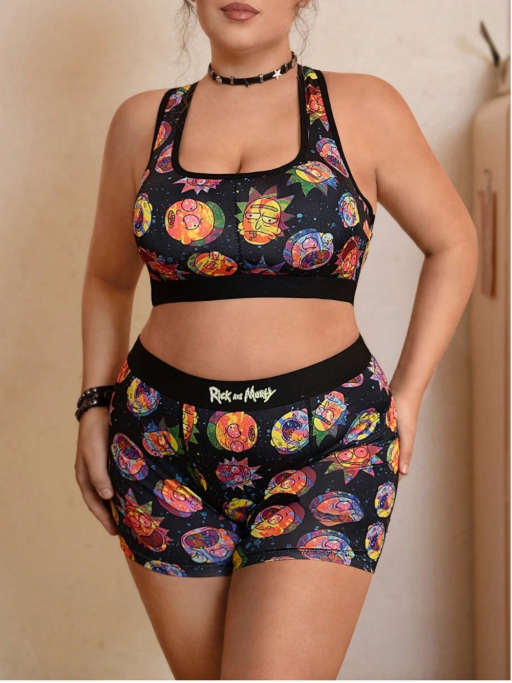 Rick and Morty X SHEIN Soft Bra And Boyshorts Set